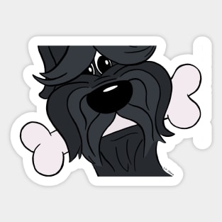 Bouvier des Flandres with bone Sticker